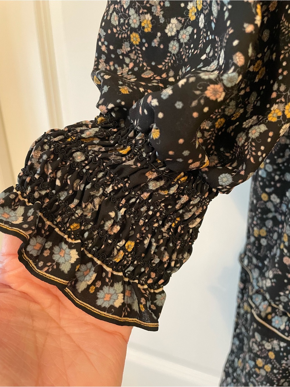Max Studio Black Floral Long-Sleeve Tiered Dress - Picture 4 of 7